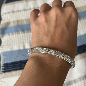 Elegant Silver Bracelet with Crystals